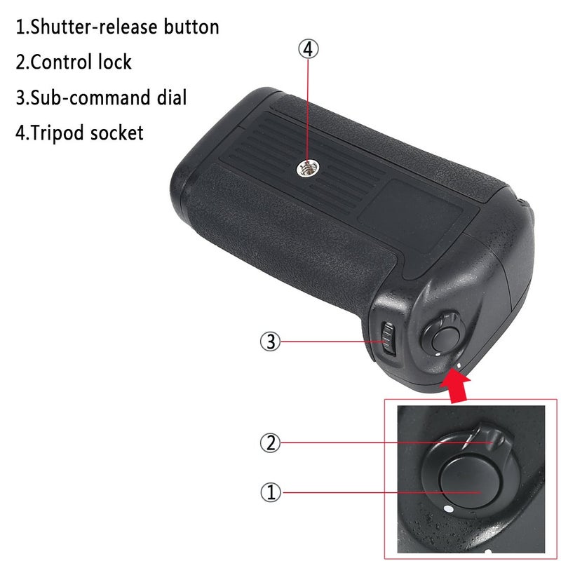 DSTE Replacement for Pro MB-D11 Vertical Battery Grip + 2X EN-EL15 Compatible Nikon D7000 SLR Digital Camera - Image 3